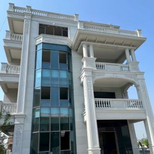 荆门 白麻花岗岩别墅外墙干挂效果展示