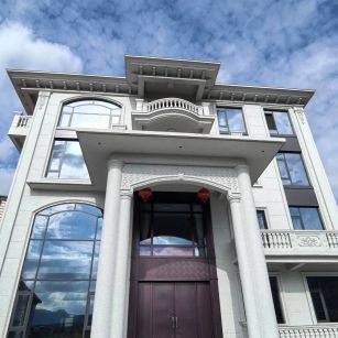 荆门白麻别墅外墙干挂石材效果示例