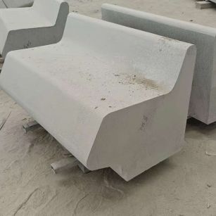 荆门 芝麻白花岗岩异形坐凳，石凳