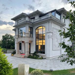 荆门 白麻花岗岩私人别墅干挂石材豪华定制