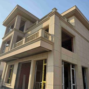 荆门 黄金麻花岗岩石材荔枝面外墙干挂效果展示