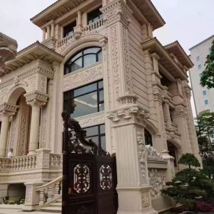 荆门 黄金麻花岗岩别墅外墙干挂效果展示