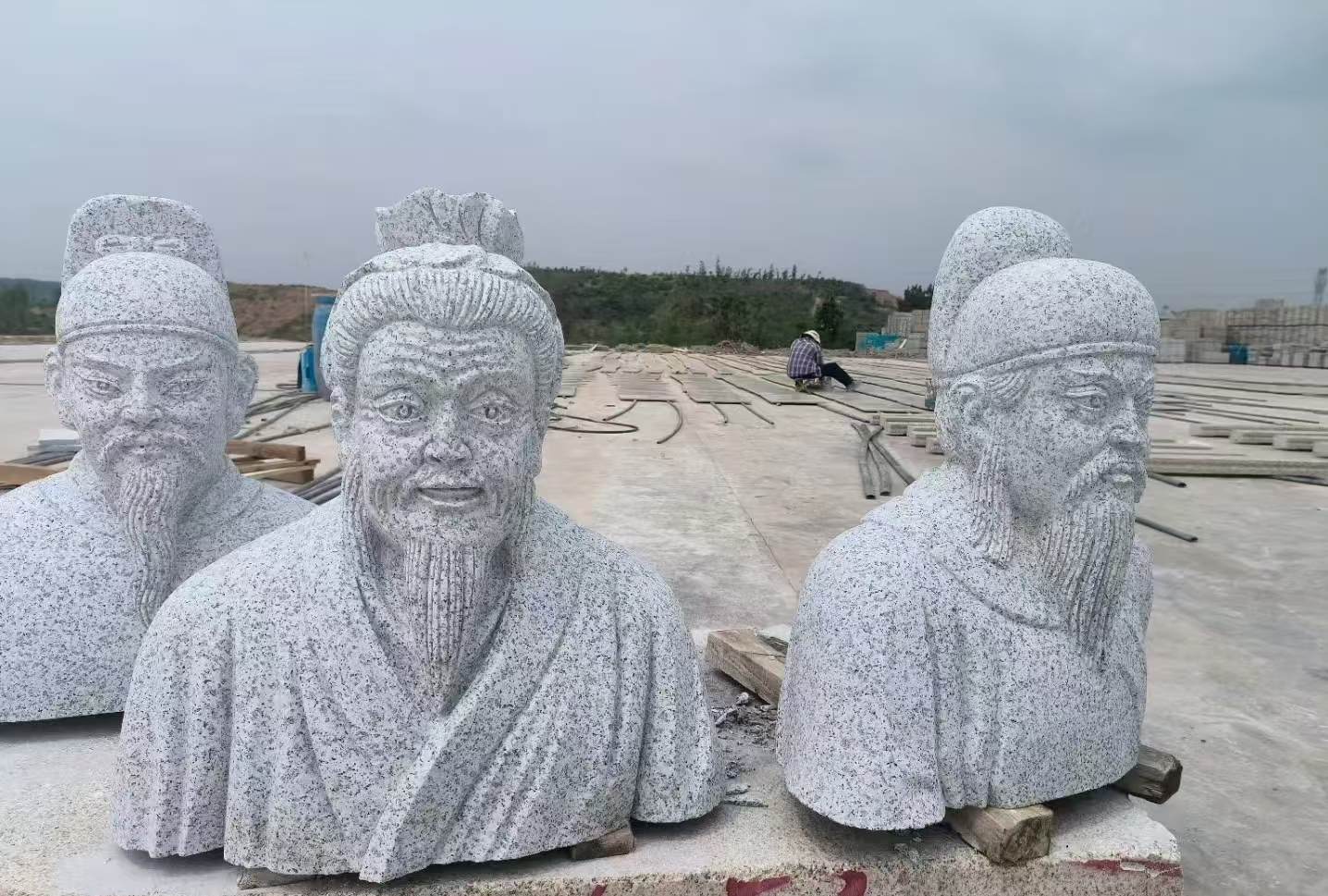 荆门 白麻花岗岩石材人物立体雕刻