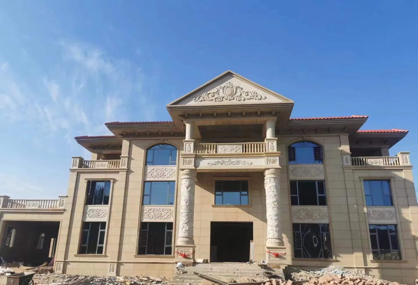 荆门 黄金麻花岗岩别墅外墙干挂